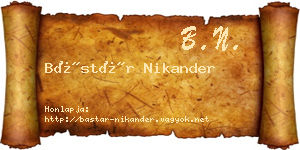 Bástár Nikander névjegykártya